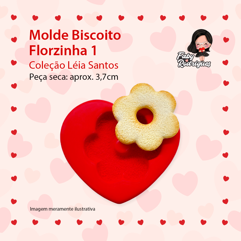 Molde de silicone Biscoito Florzinha 1 - Léia Santos