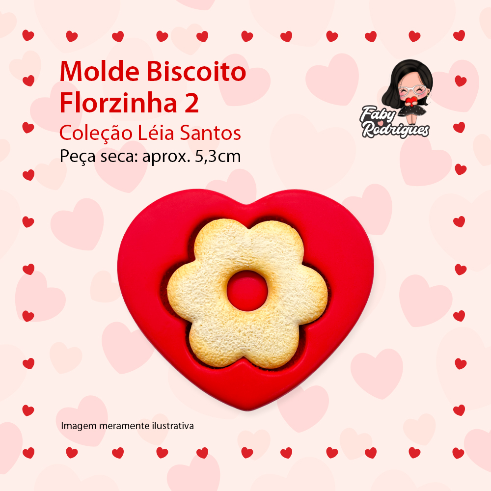 Molde de silicone Biscoito Florzinha 2 - Léia Santos