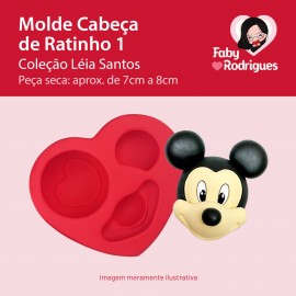 Molde de silicone Cabeça de Ratinho 1 - Léia Santos