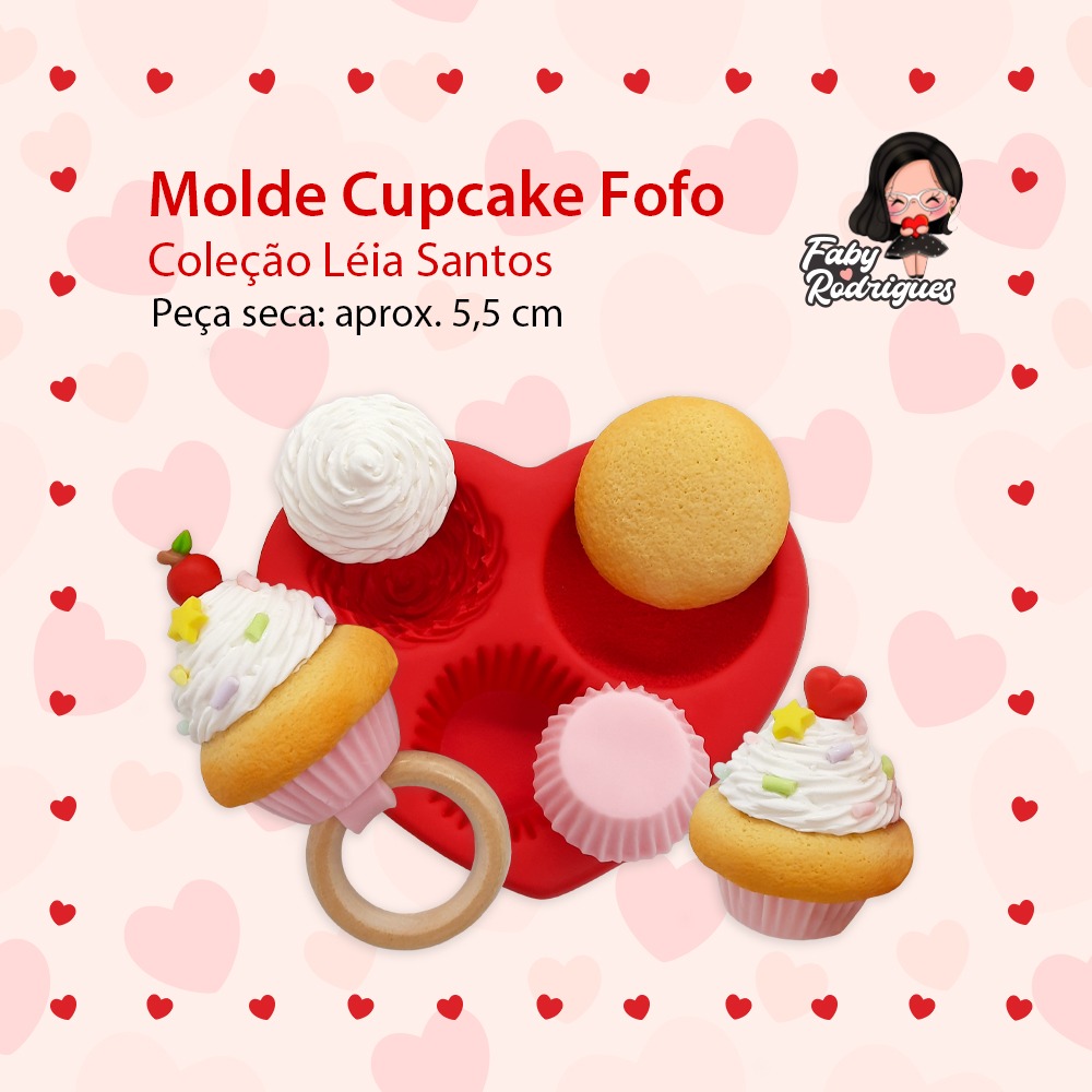 Molde de Silicone Cupcake Fofo - Arleia