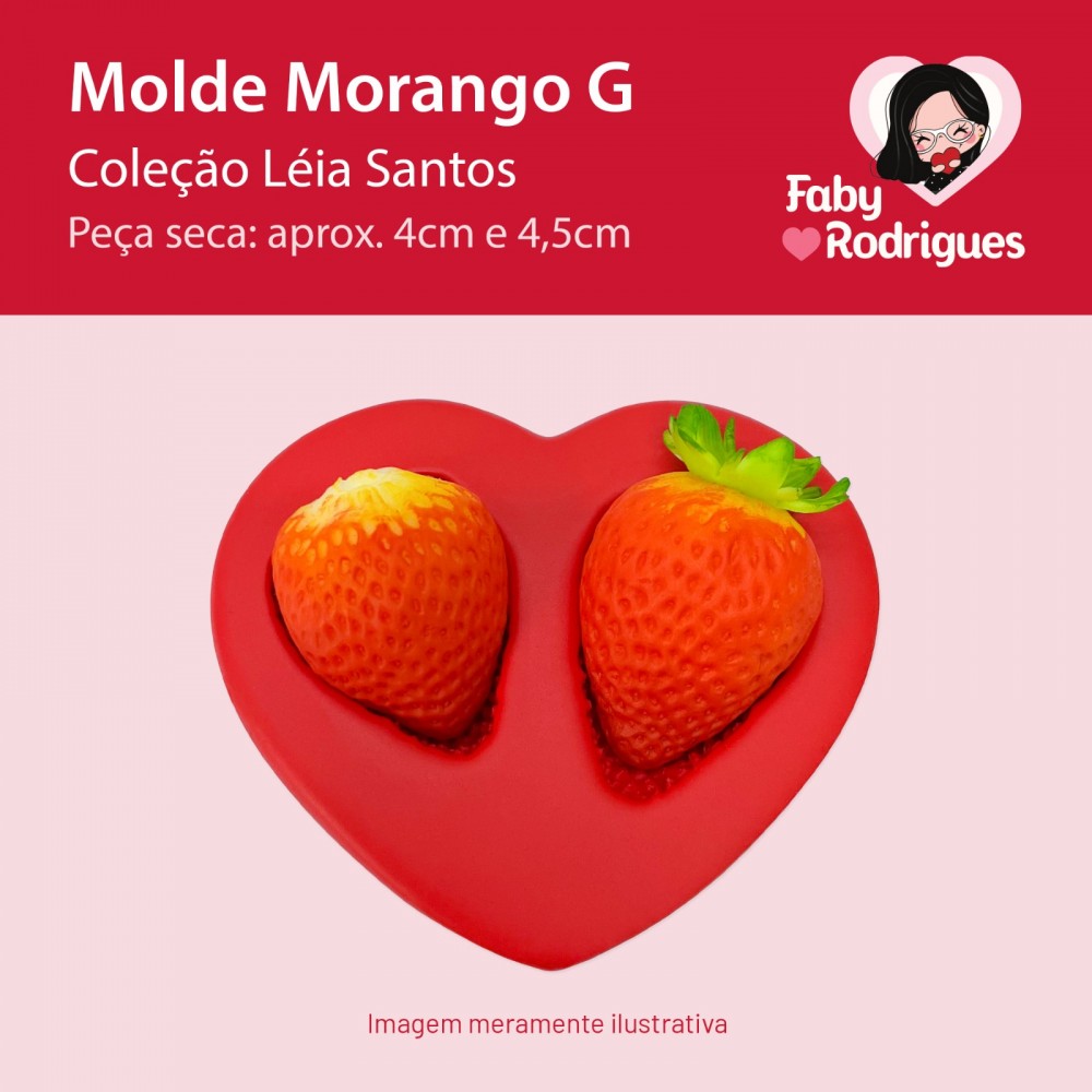 Molde de Silicone Morango G - Léia Santos