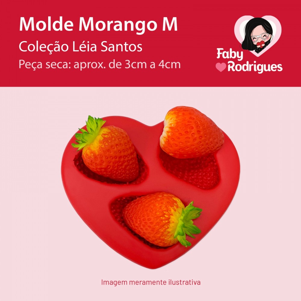 Molde de Silicone Morango M - Léia Santos