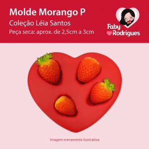 Molde de Silicone Morango P - Léia Santos