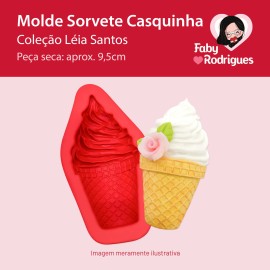 Molde de Silicone Sorvete Casquinha - Léia Santos