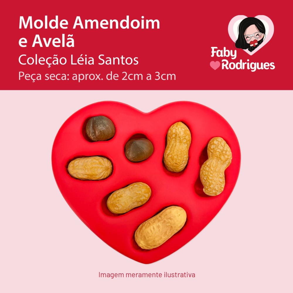 Molde de Silicone Amendoim e Avelã - Léia Santos