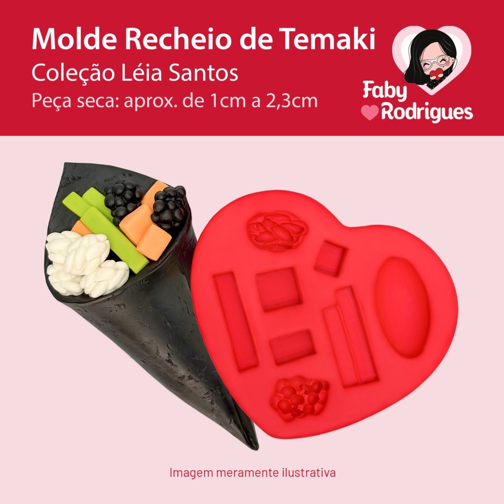 Molde de Silicone Recheio de Temaki - Léia Santos