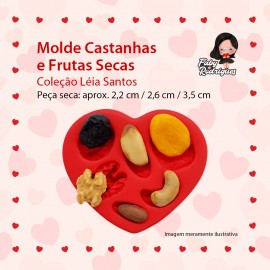 Molde de Silicone Castanhas e Frutas Secas -  Léia