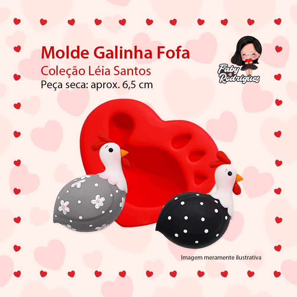 Molde de Silicone Galinha Fofa - Léia