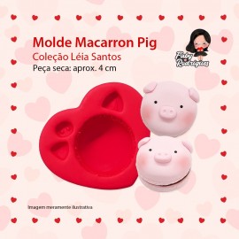 Molde de Silicone  Macarron Pig - Léia