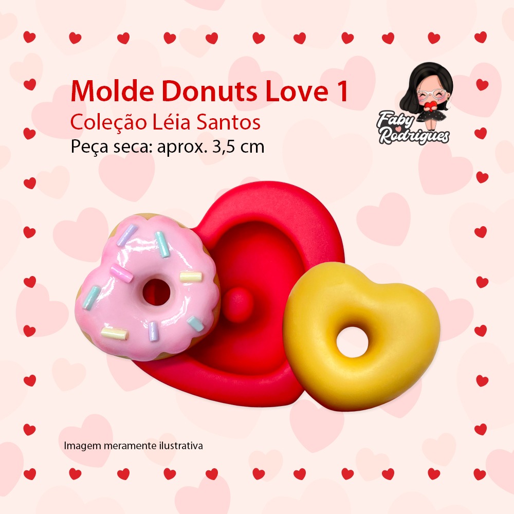 Molde De Silicone Donuts Love 1  - Leia