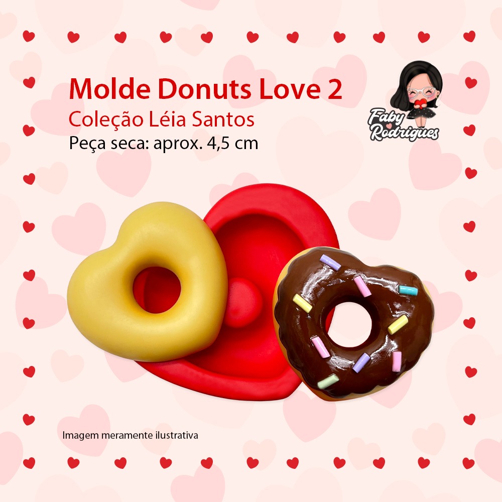 Molde De Silicone Donuts Love 2  - Leia