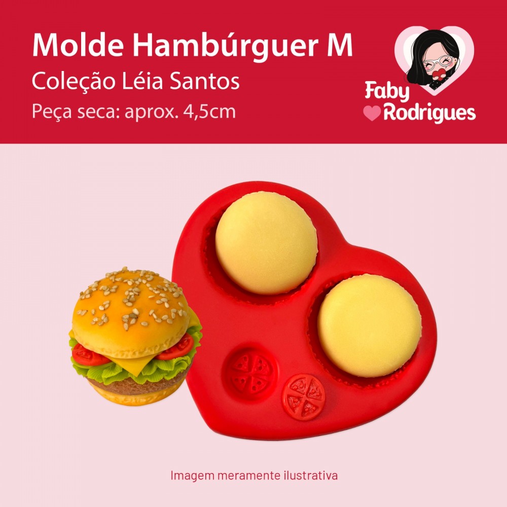 Molde de silicone Hamburguer M - Léia Santos