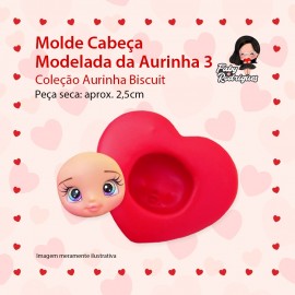 Molde De Silicone Cabeça Modelada Da Aurinha 3 - Aurinha