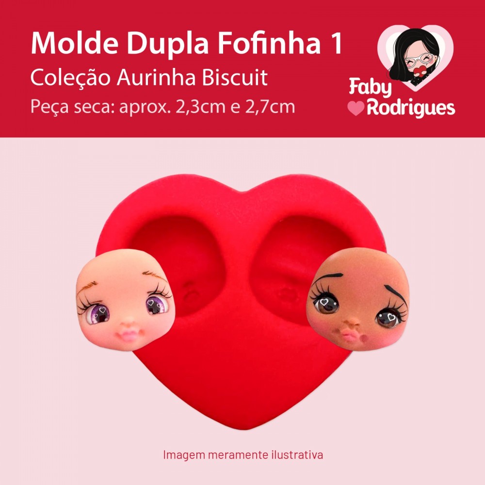 Molde De Silicone Dupla Fofinha 1 - Aurinha