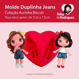 Molde De Silicone Duplinha Jeans - Aurinha