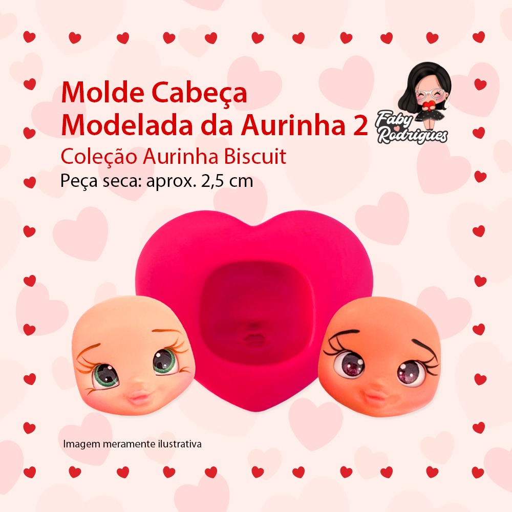 Molde De Silicone Cabeça Modelada da Aurinha 2 - Aurinha