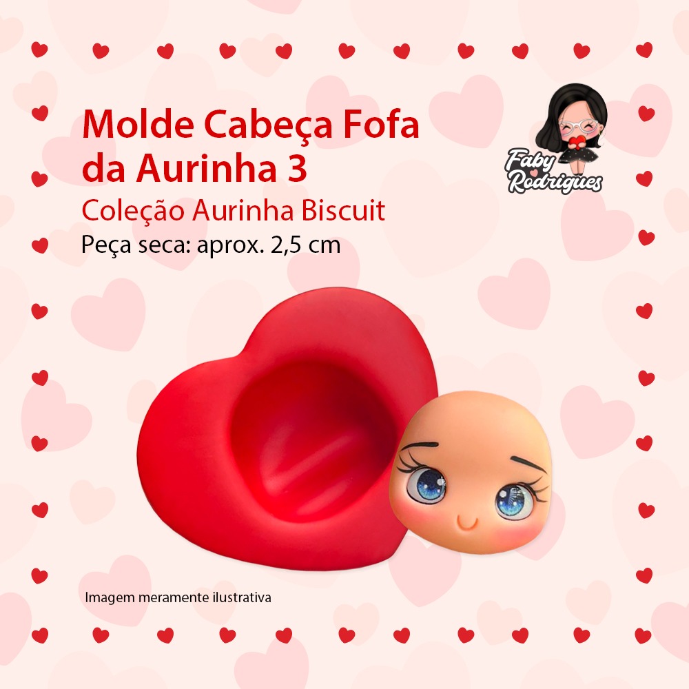 Molde De Silicone Cabeça Fofa da Aurinha 3 - Aurinha