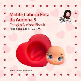 Molde De Silicone Cabeça Fofa da Aurinha 3 - Aurinha