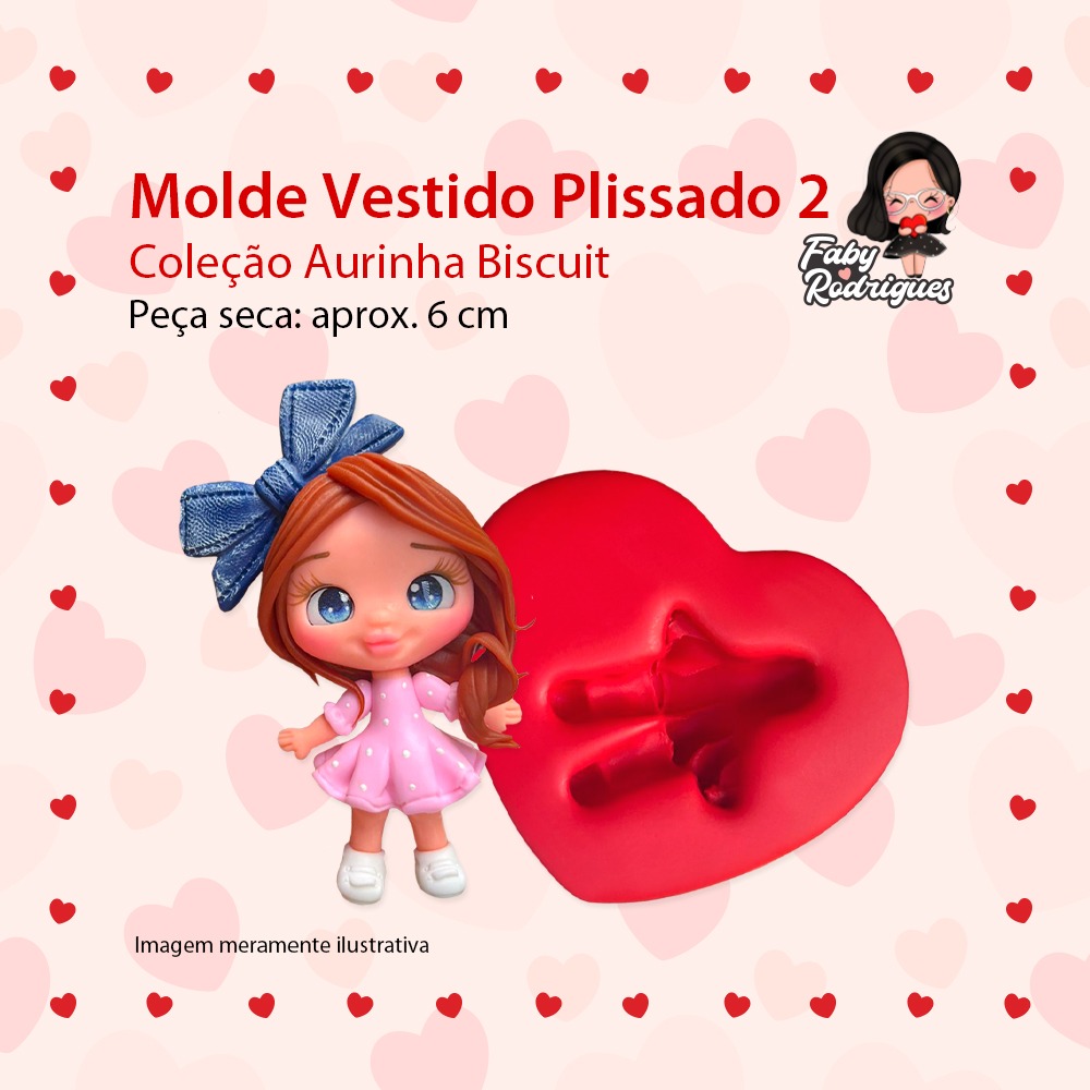 Molde De Silicone Vestido Plissado 2 - Aurinha