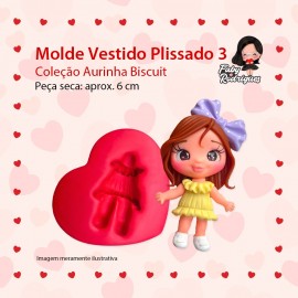 Molde De Silicone  Vestido Plissado 3 - Aurinha