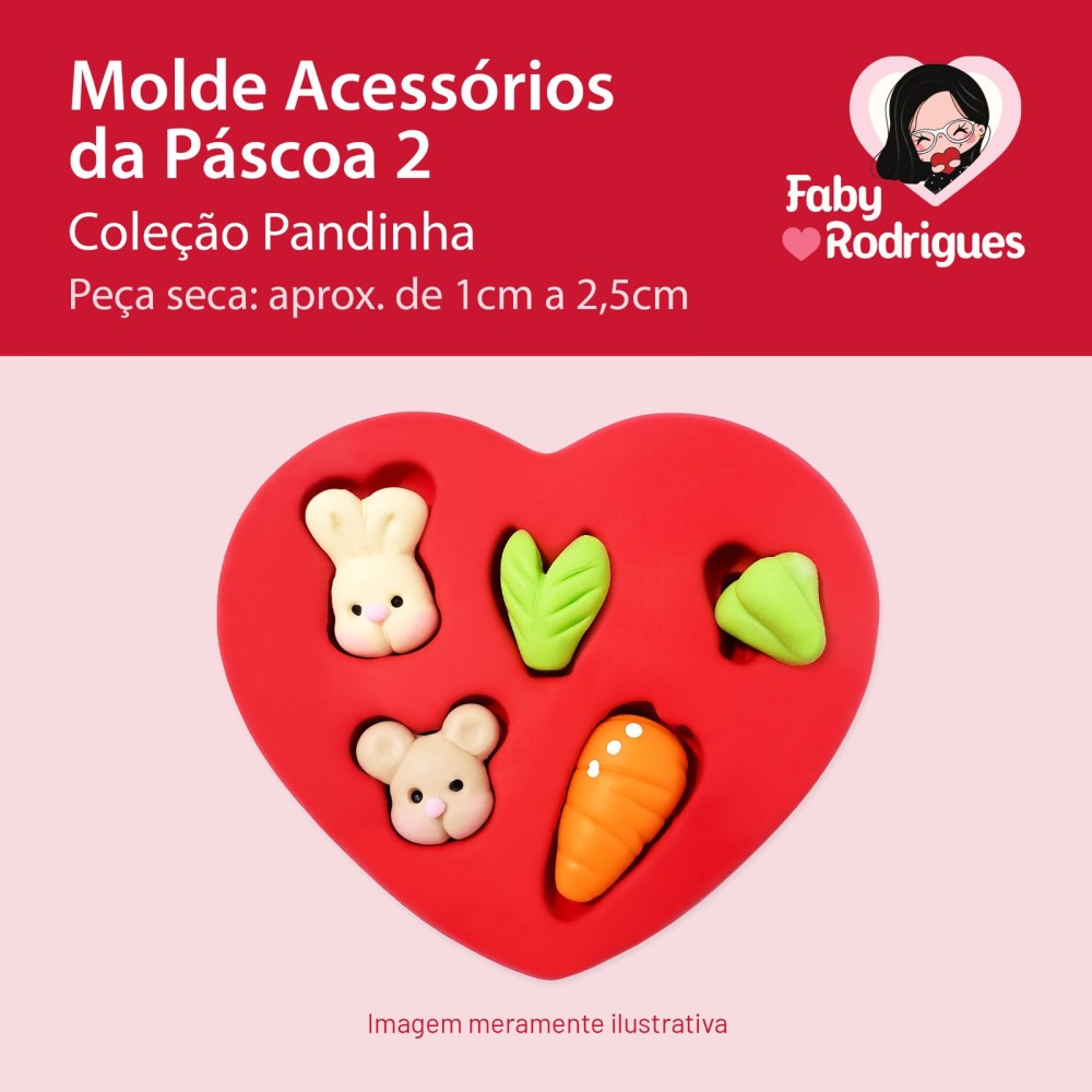 Molde de Silicone Acessorios da Pascoa 2 - Pandinha
