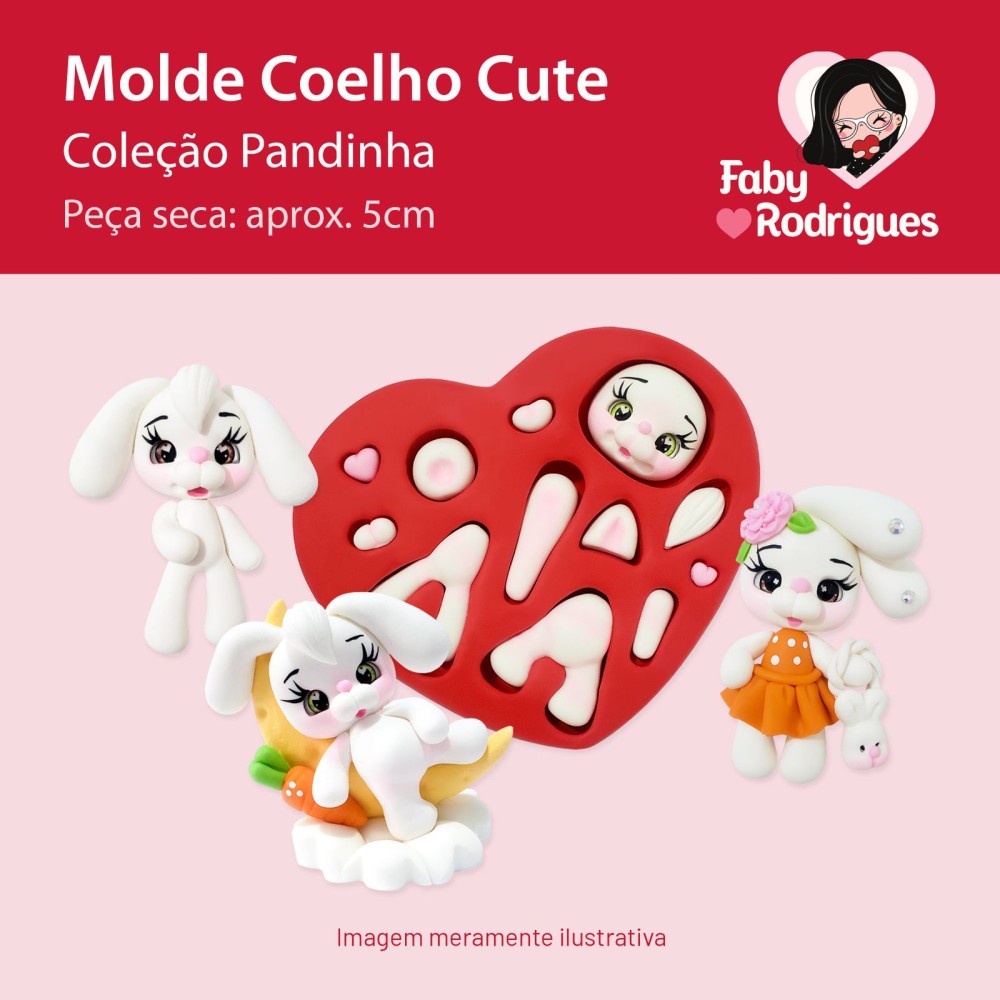 Molde de Silicone Coelho Cute - Pandinha