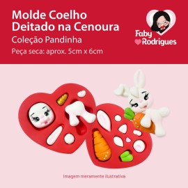 Molde de Silicone Coelho Deitado na Cenoura - Pandinha