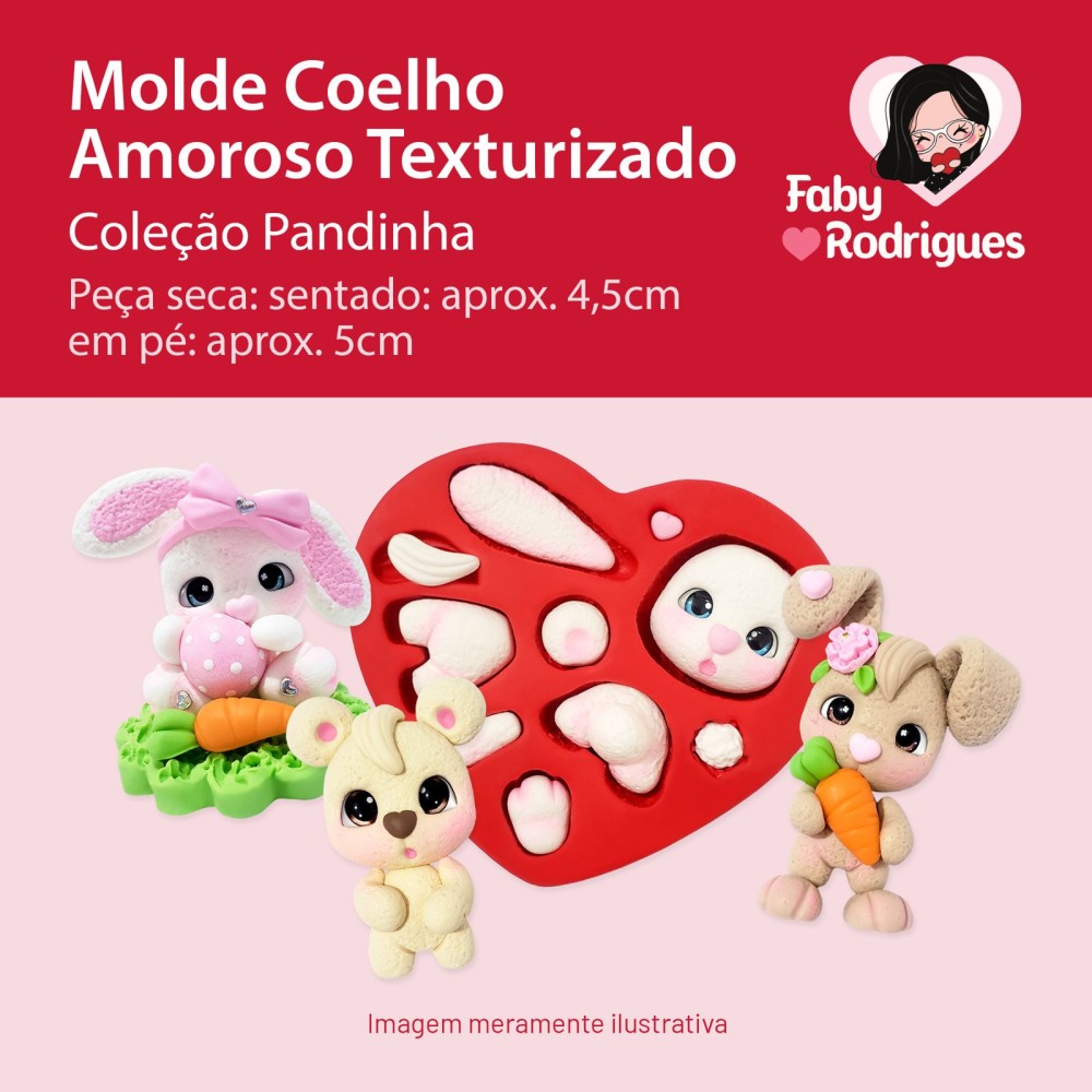 Molde de Silicone Coelho Amoroso Texturizado - Pandinha