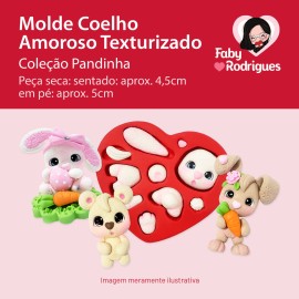 Molde de Silicone Coelho Amoroso Texturizado - Pandinha