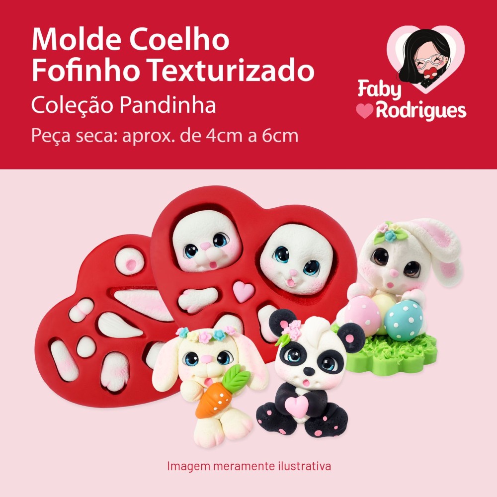 Molde de Silicone Coelho Fofinho Texturizado - Pandinha