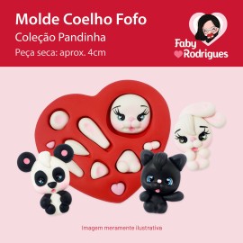 Molde de Silicone Coelho Fofo - Pandinha