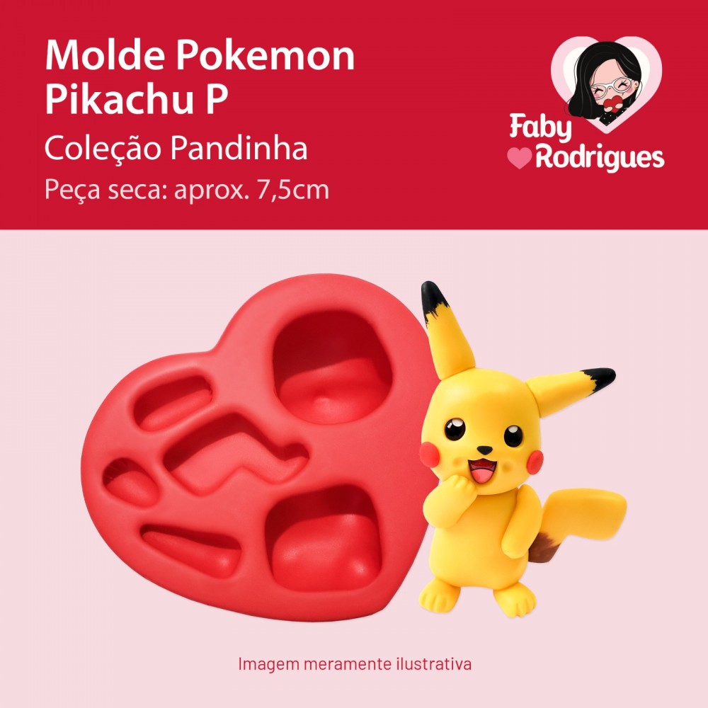 Molde de Silicone Pokemon Pikachu P - Pandinha