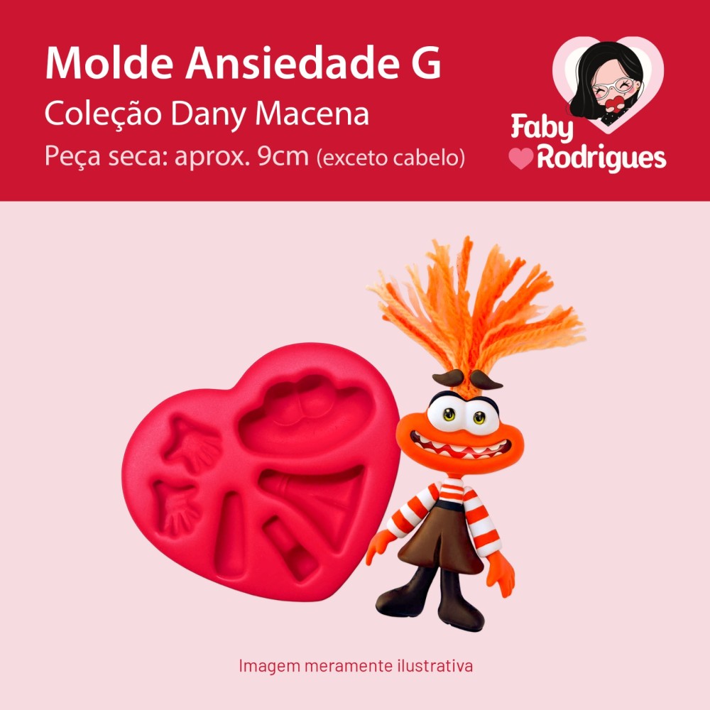 Molde de Silicone Ansiedade G - Dany Biscuit