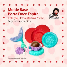 Molde de silicone Base Porta Doce Espiral - Flavia Martins