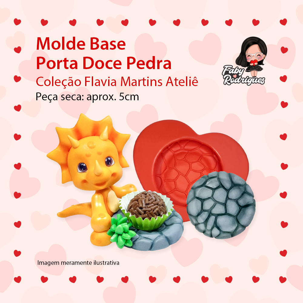 Molde de silicone Base Porta Doce Pedra - Flavia Martins