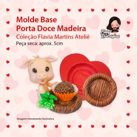 Molde de silicone Base Porta Doce Madeira - Flavia Martins