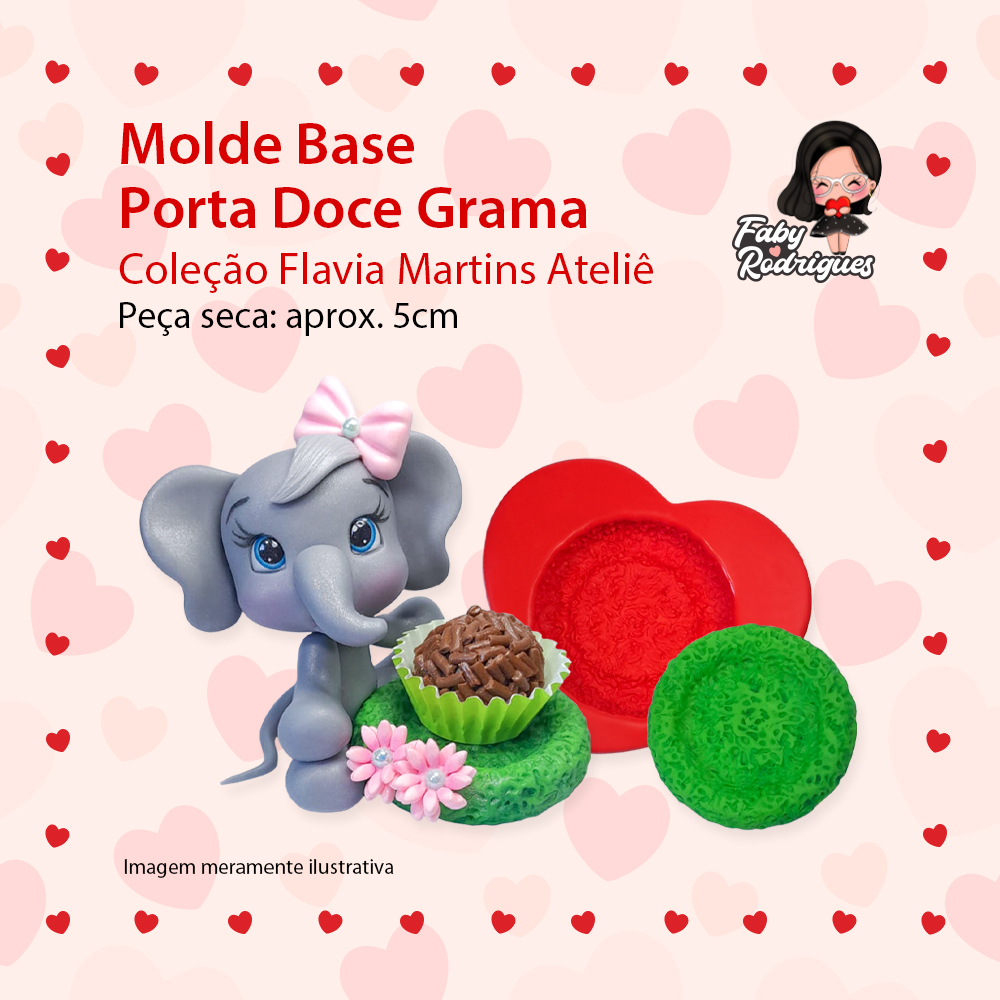 Molde de silicone Base Porta Doce Grama - Flavia Martins