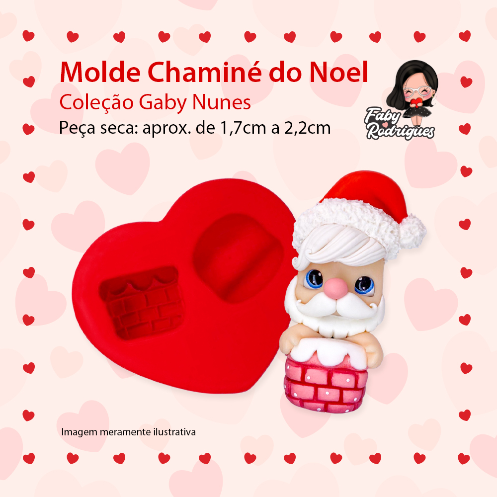 Molde de silicone Chaminé do Noel - Gaby Nunes