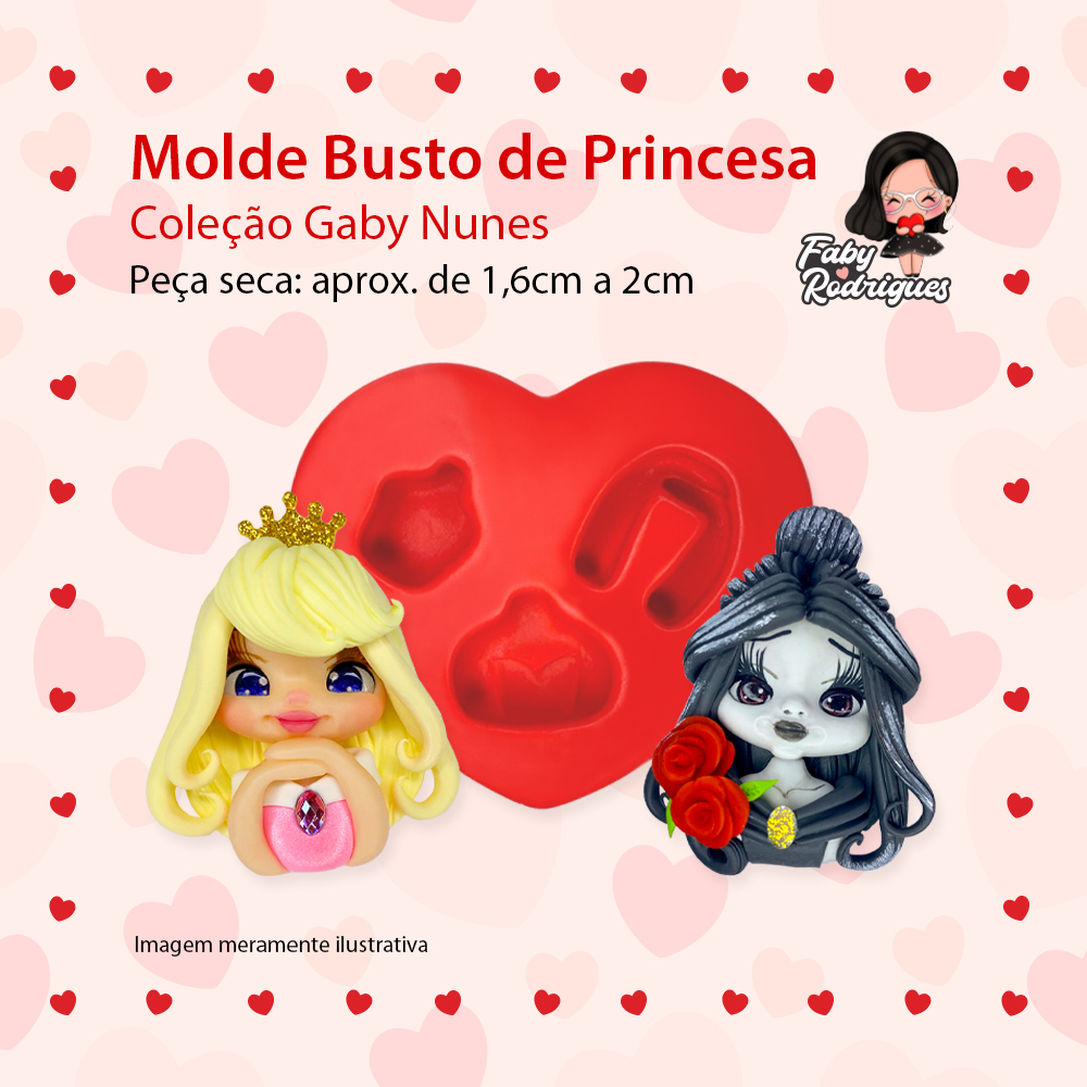 Molde de silicone Busto de Princesa - Gaby Nunes