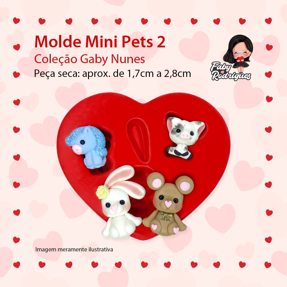 Molde de silicone Mini Pets 2 - Gaby Nunes