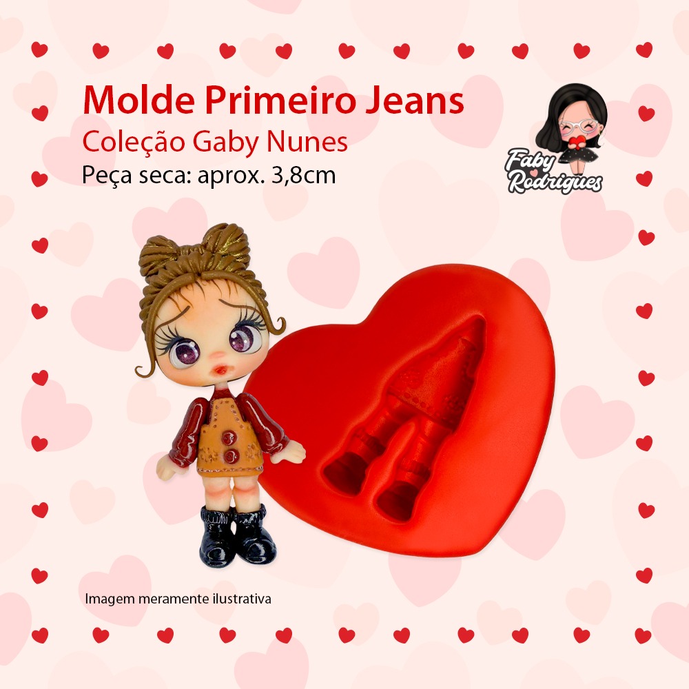 Molde de silicone Primeiro Jeans - Gaby Nunes