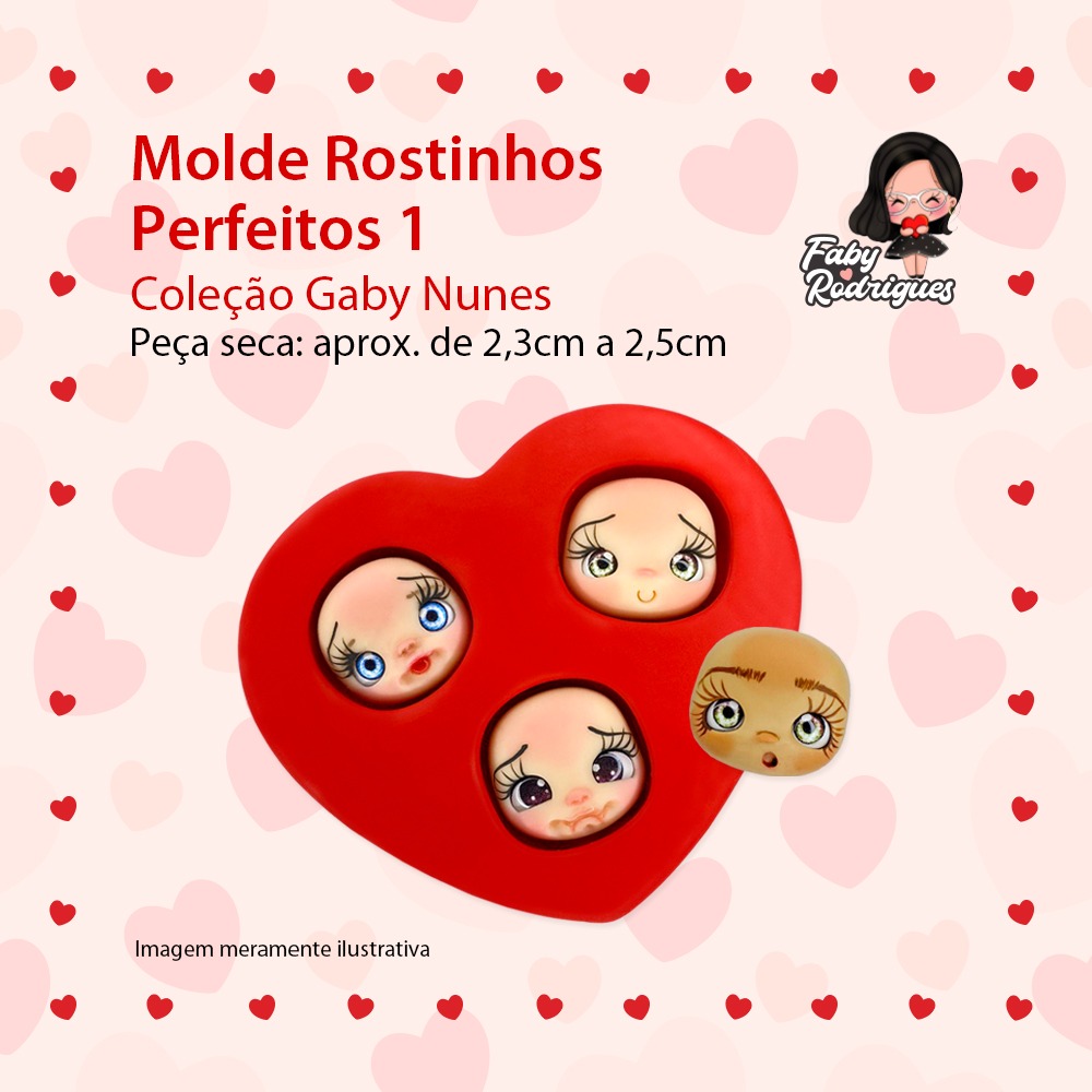 Molde de silicone Rostinhos Perfeitos 1 - Gaby Nunes