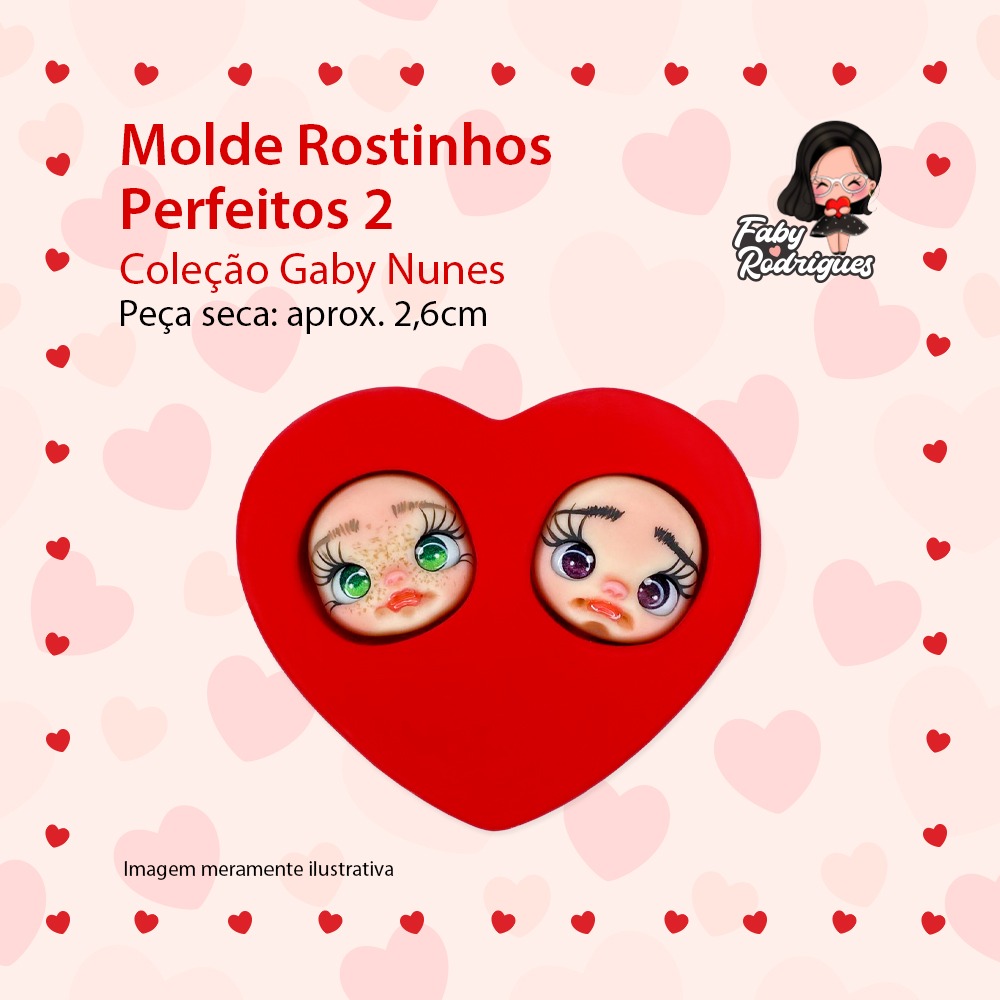 Molde de silicone Rostinhos Perfeitos 2 - Gaby Nunes