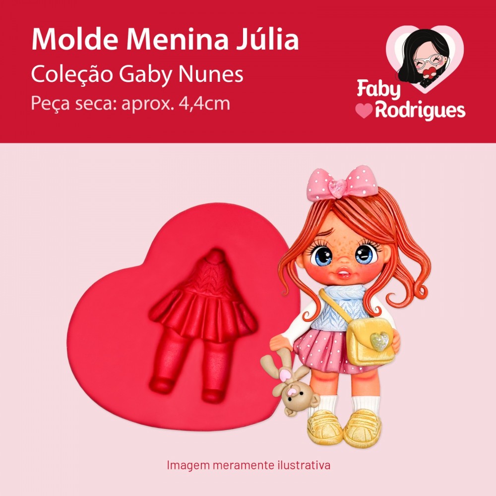 Molde de silicone Menina Júlia - Gaby Nunes