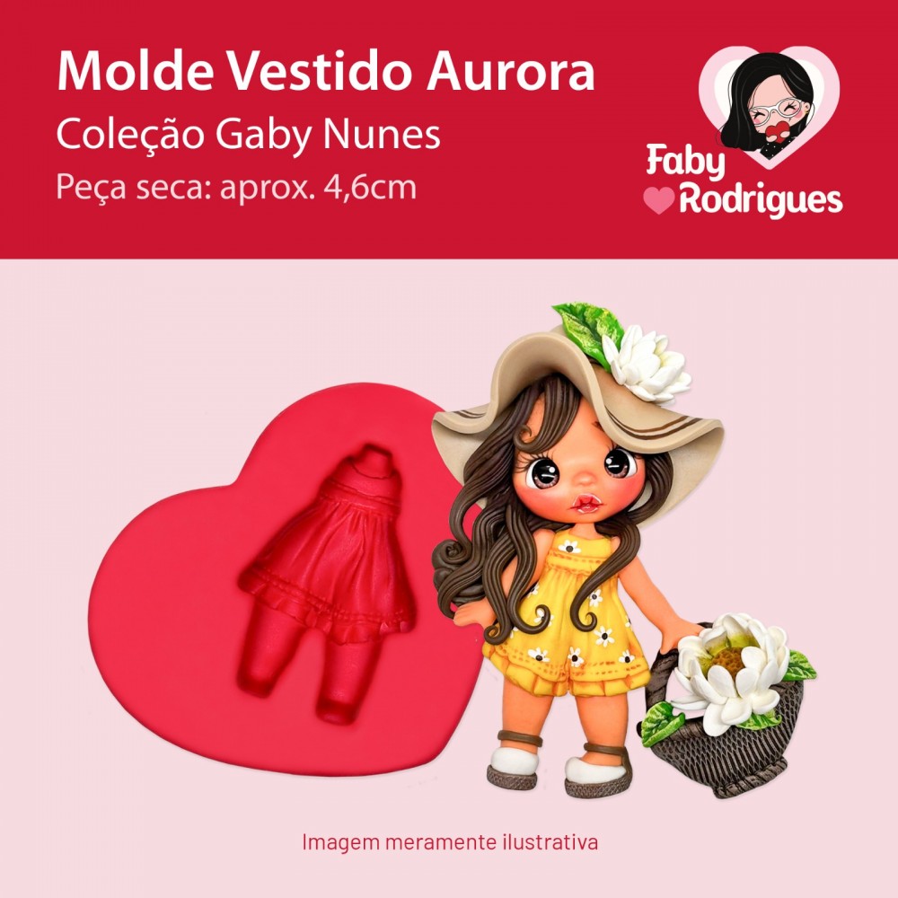 Molde de silicone Vestido Aurora - Gaby Nunes