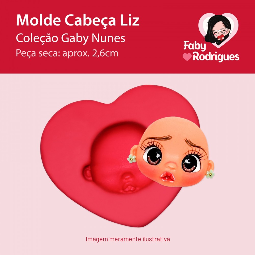 Molde de silicone Cabeça Liz - Gaby Nunes