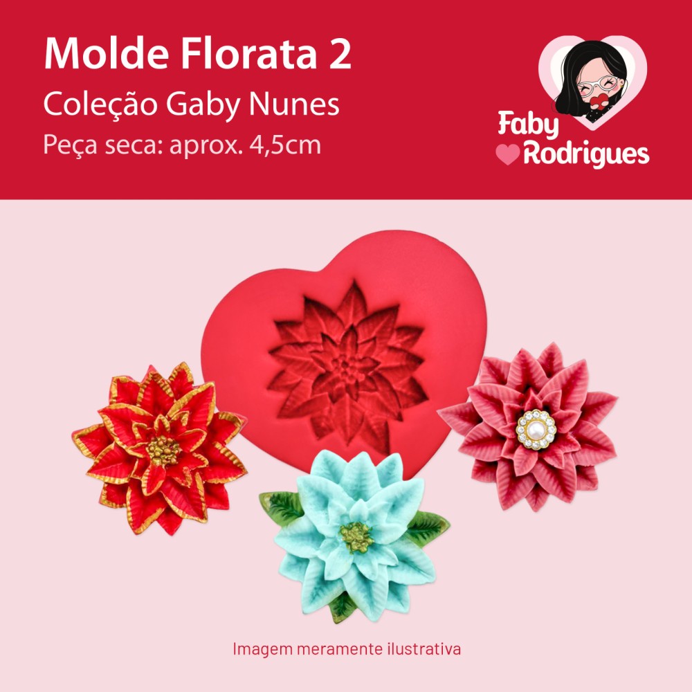 Molde de silicone Florata 2 - Gaby Nunes