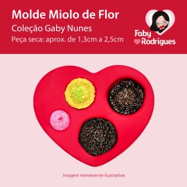 Molde de silicone Miolo de Flor - Gaby Nunes