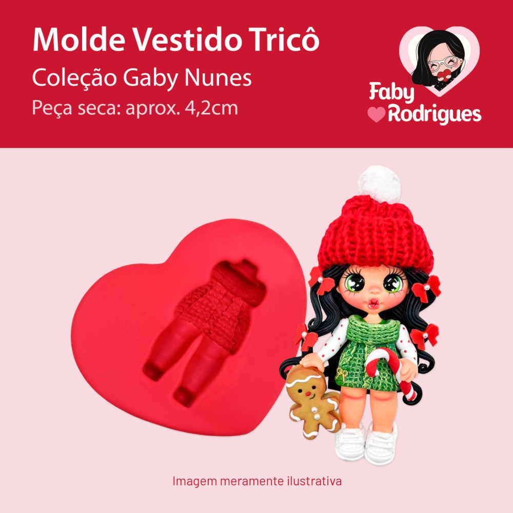 Molde de silicone Vestido Tricô - Gaby Nunes Molde de silicone Vestido Tricô - Gaby Nunes