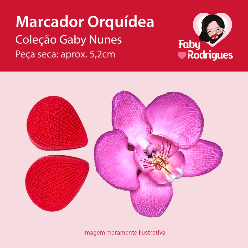 Molde de silicone Marcador Orquidea - Gaby Nunes